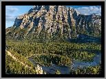 Góra, Mount Rundle, Drzewa, Jezioro, Park Narodowy Banff, Kanada