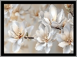 Magnolia, Kwiaty, Grafika